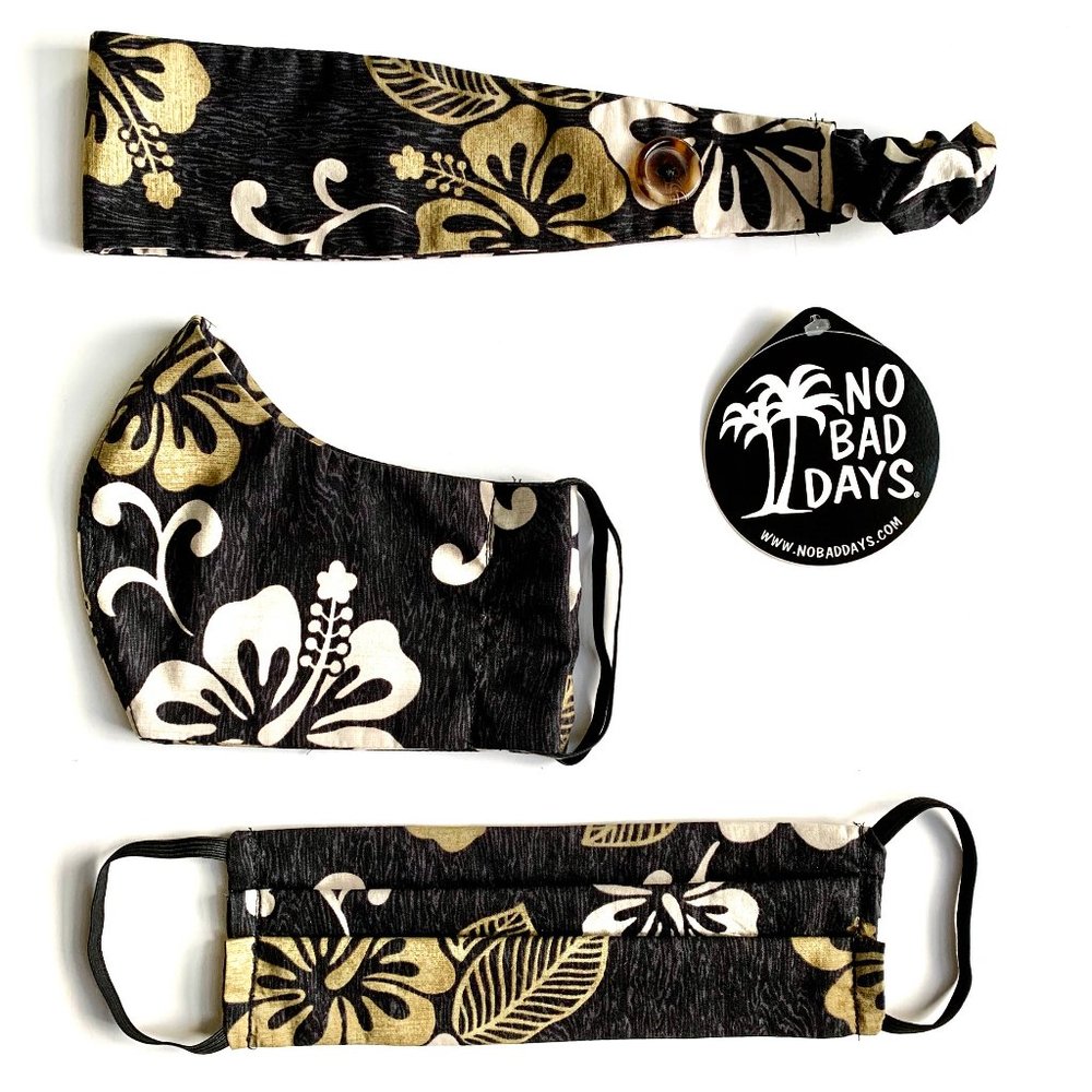 Face Mask in 2 Styles & Matching Button Headband